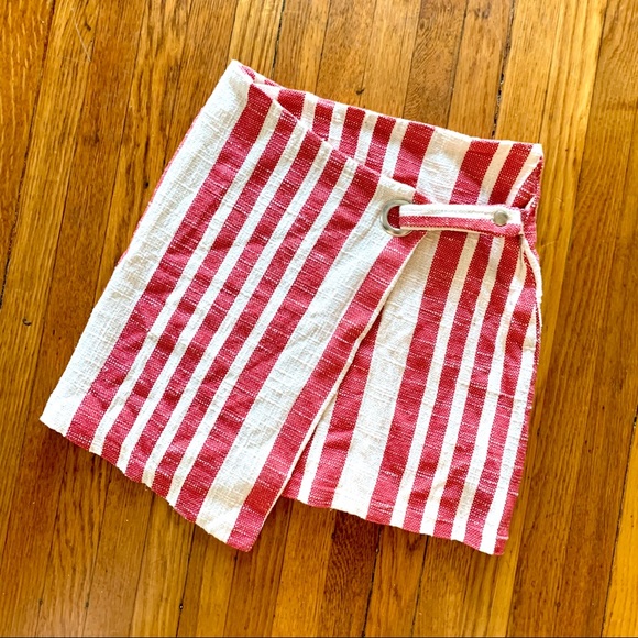 Free People Dresses & Skirts - NWT // Free People Striped Cotton Wrap Skirt sz M